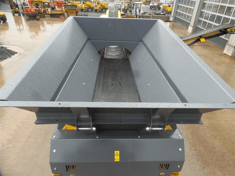 gray feed hopper with conveyor
