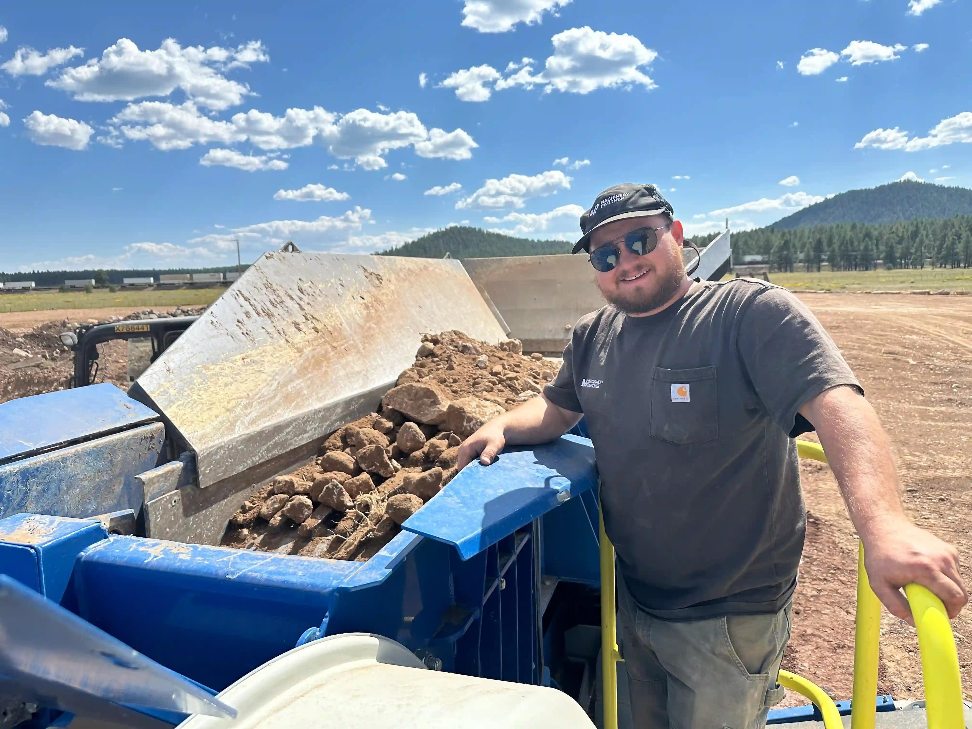 Service engineer on a large jaw crusher