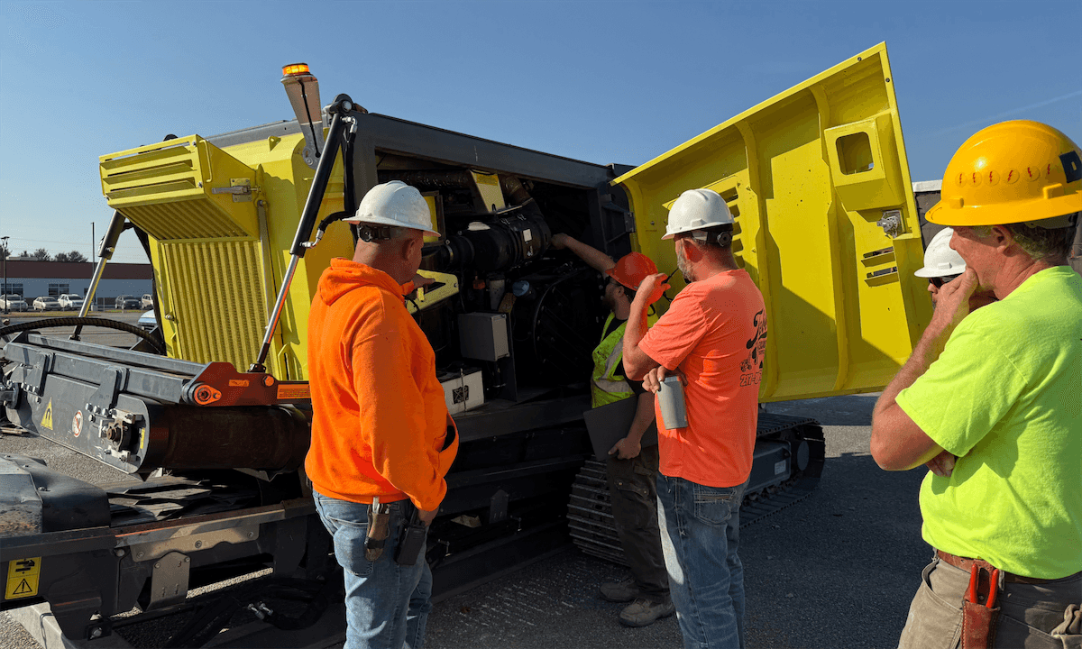 Mack carrying out an in-person commissioning with a customer