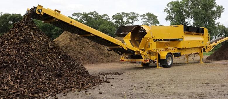 yellow trommel screening processing mulch