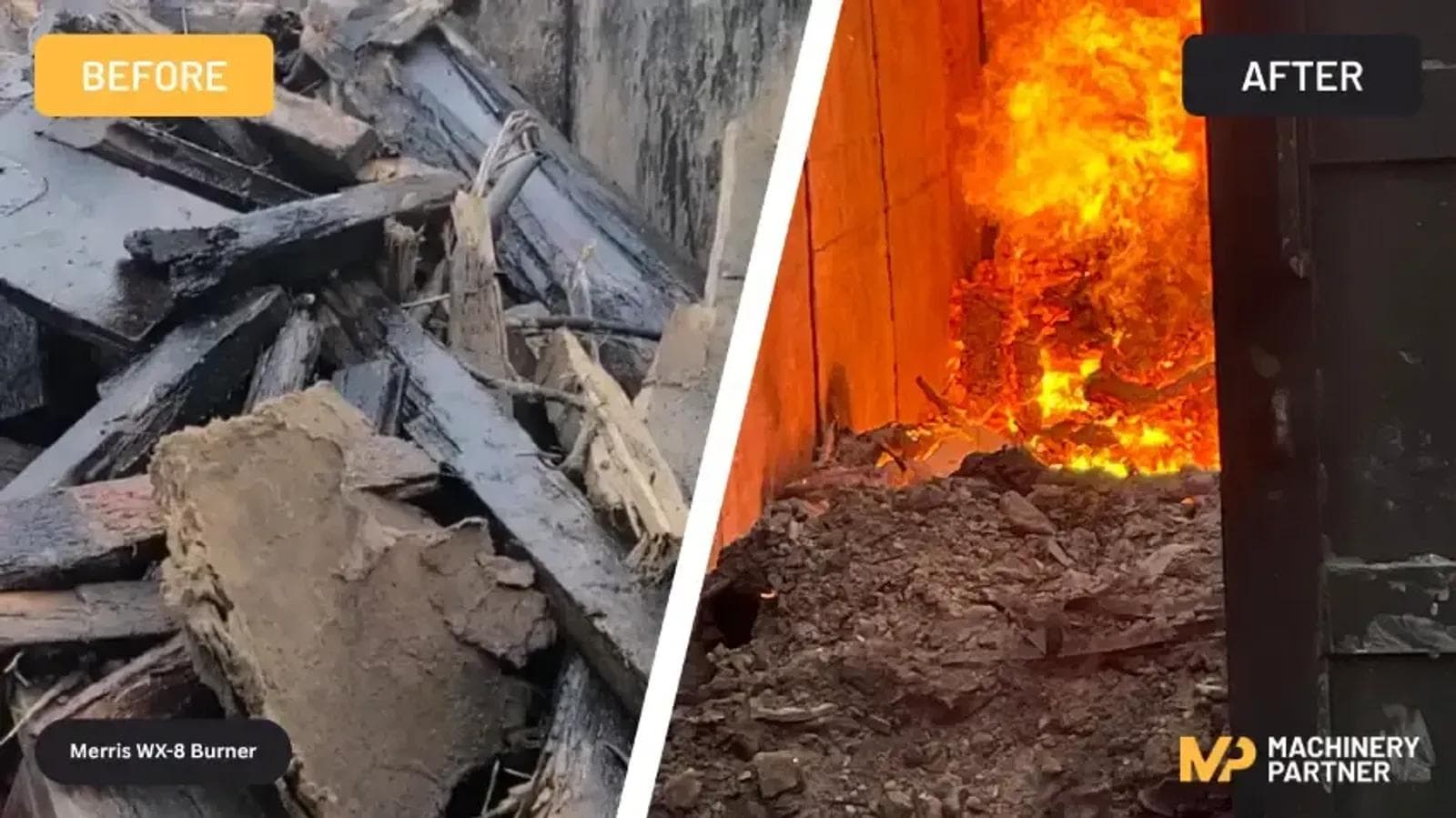Merris WX-8 - before and after burning