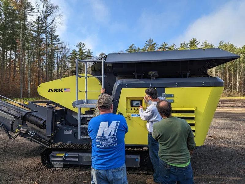David from machinery partner onsite teaching how to use the ark 704 jaw crusher