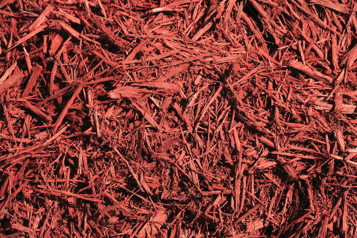 red colored mulch