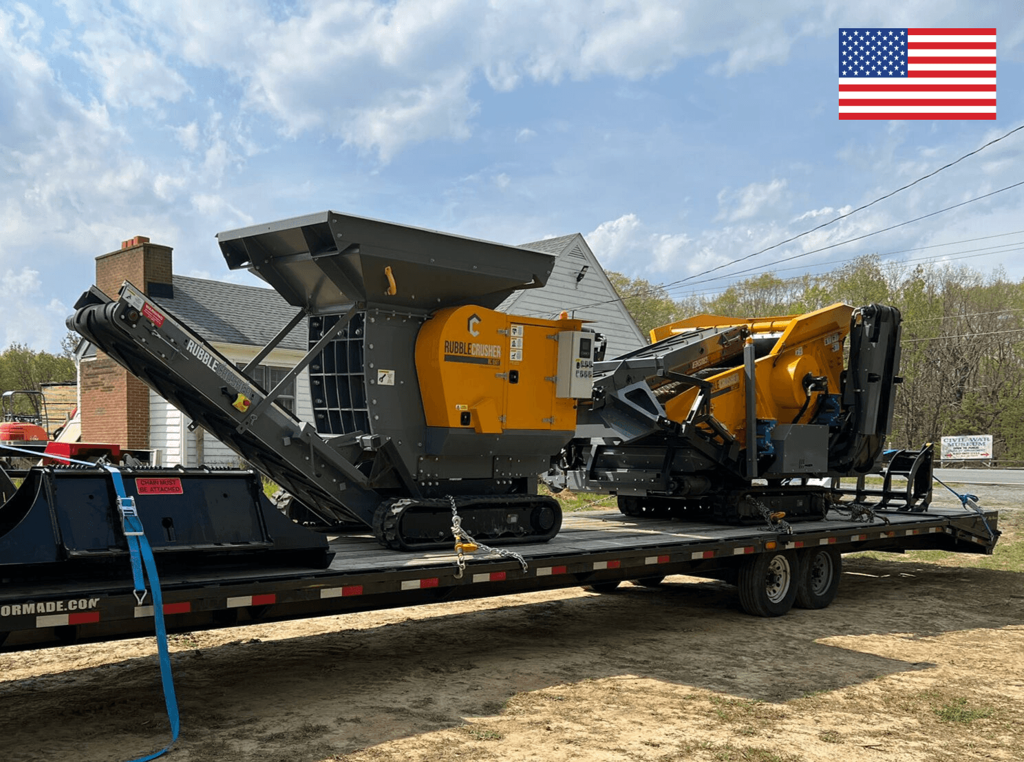 crusher and screener on 1 trailer