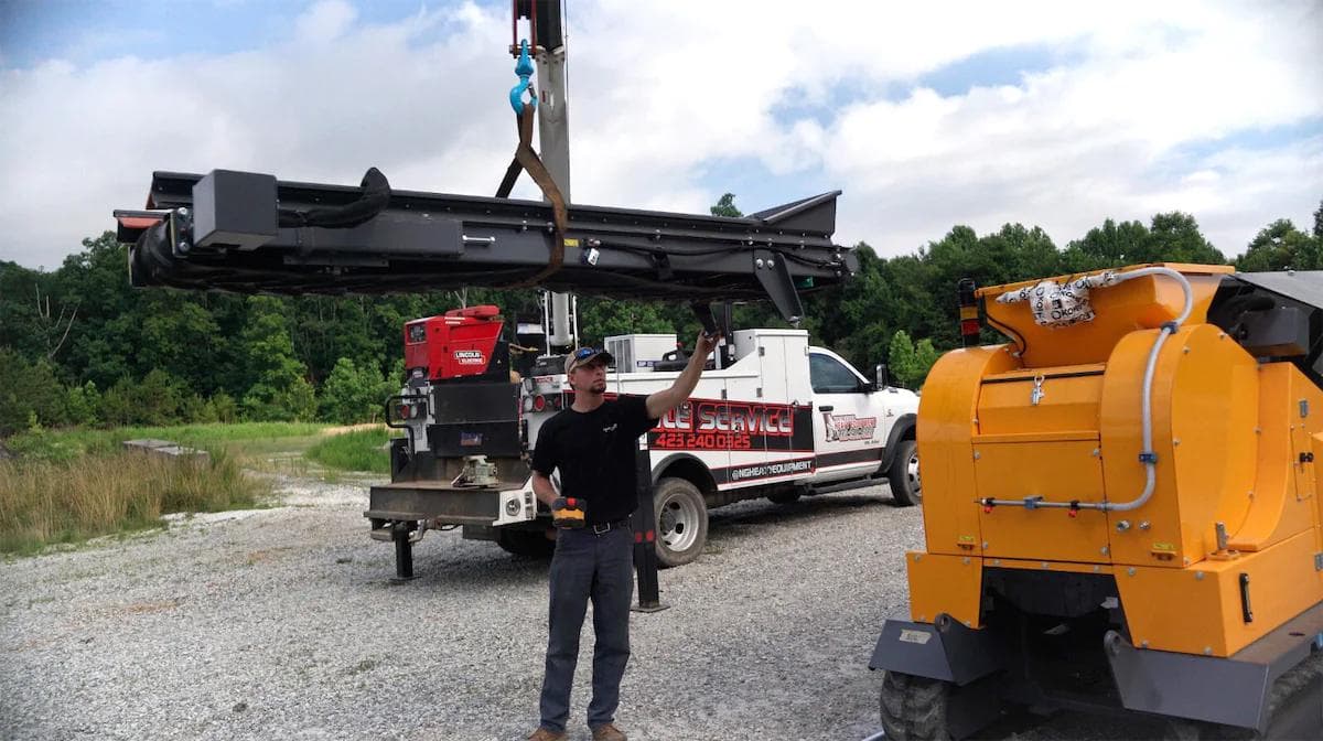 Service technician on site at MG Construction with ARK j-1910
